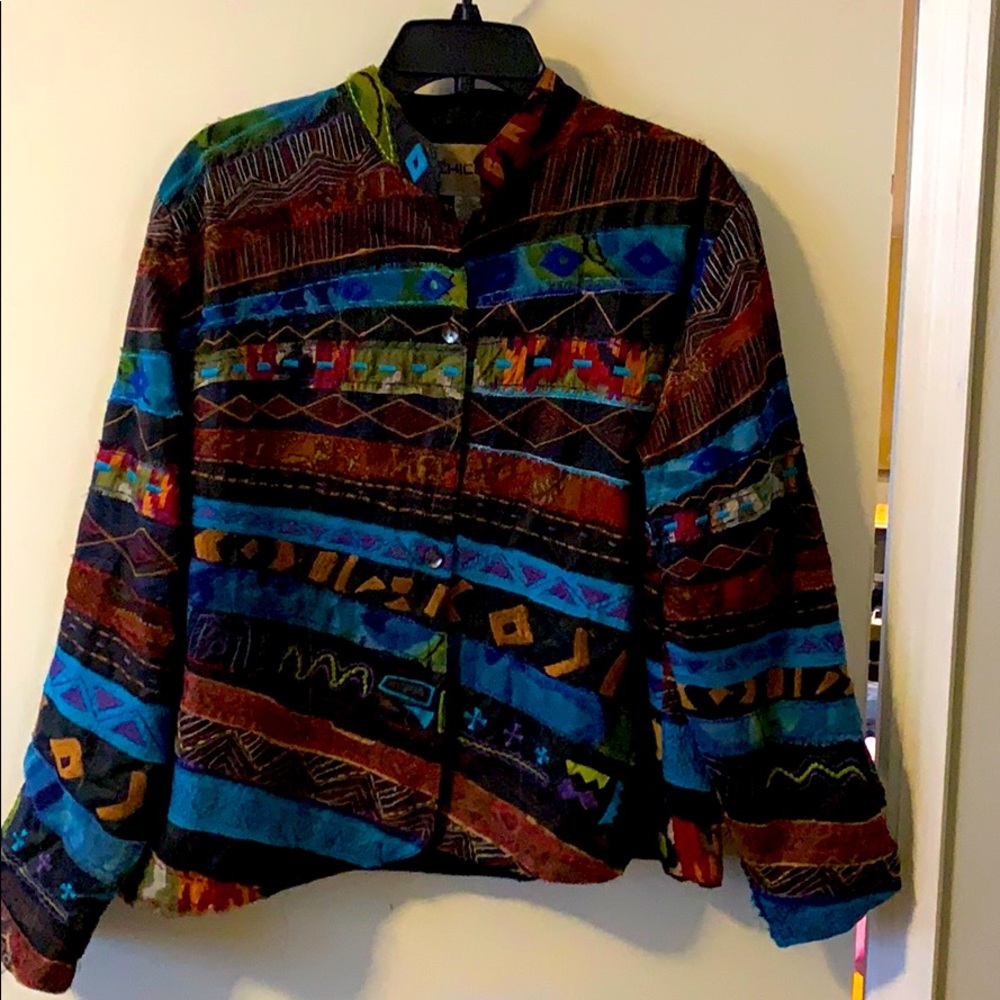 Multi Color Bohemian Style Chico Casual Jacket - image 1